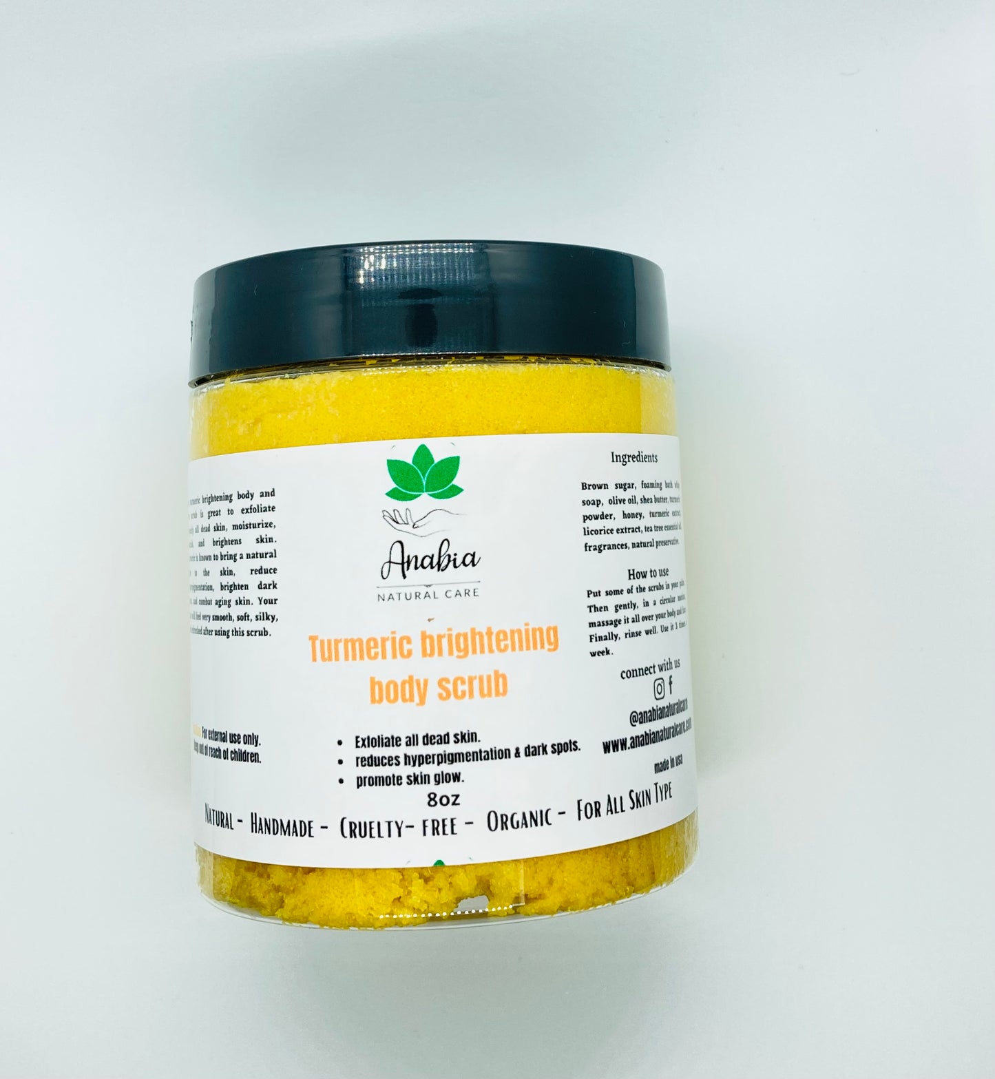 Turmeric brightening body & face scrub