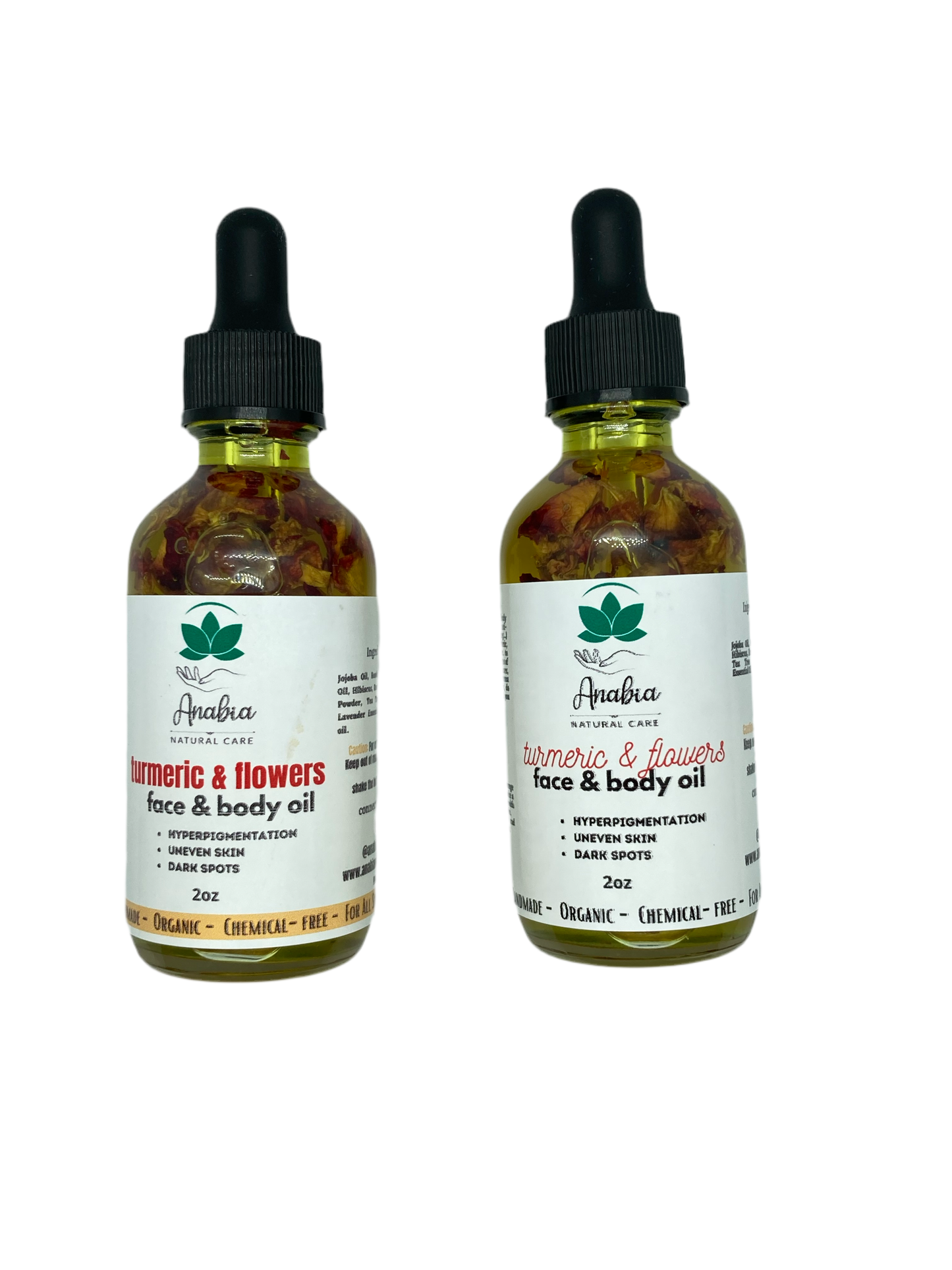 Turmeric & flowers face and body oil, 2oz