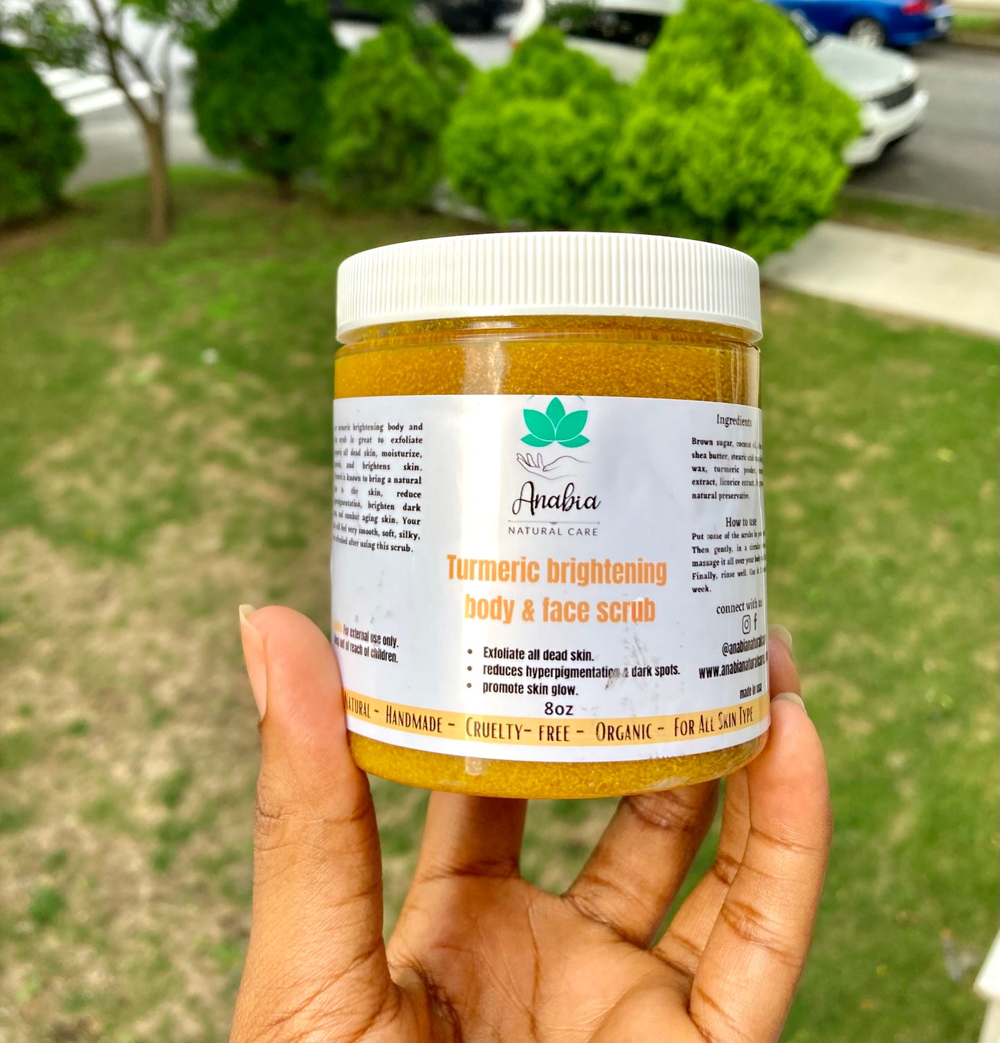 Turmeric brightening body & face scrub