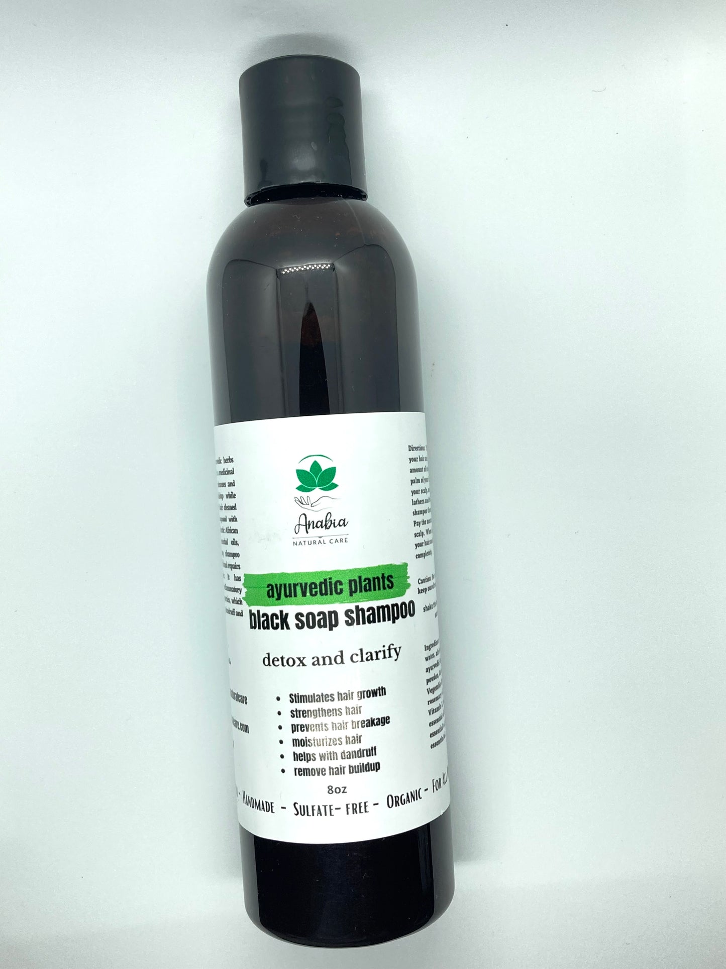 Clarifying black soap and ayurvedic hair growth shampoo