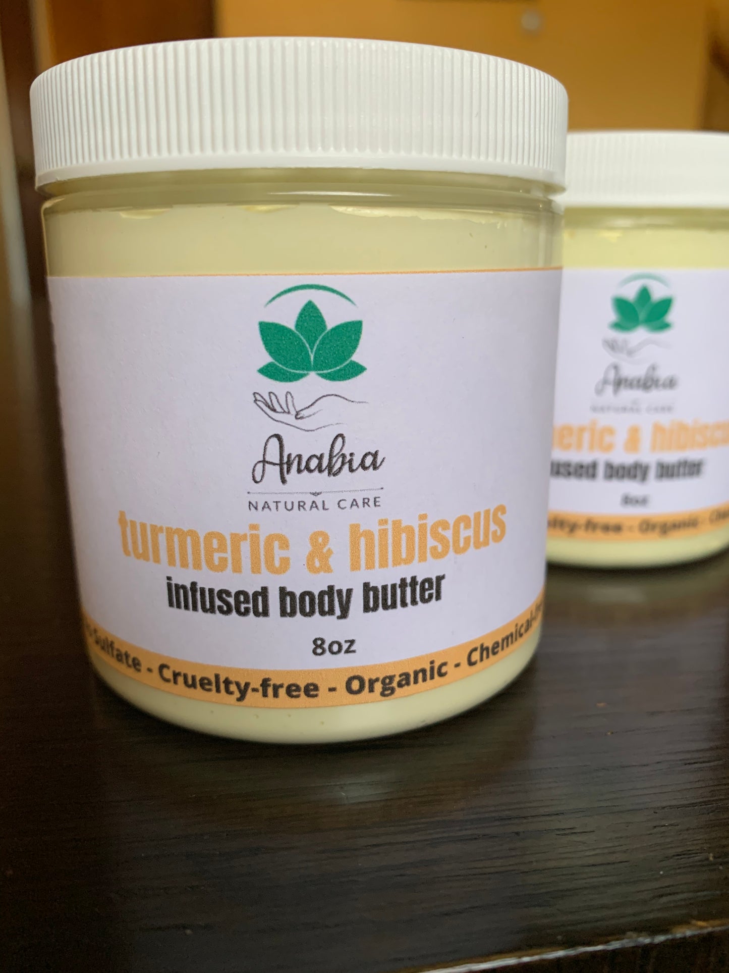 Turmeric & hibiscus infused body butter, 8oz