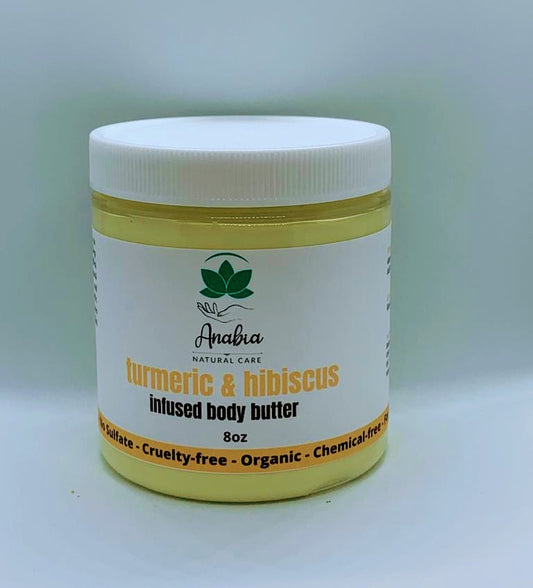 Turmeric & hibiscus infused body butter, 8oz