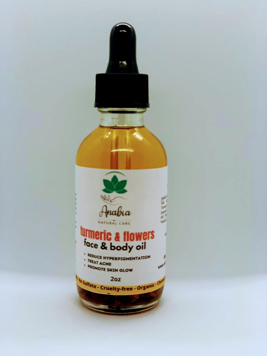 Turmeric & flowers face and body oil, 2oz