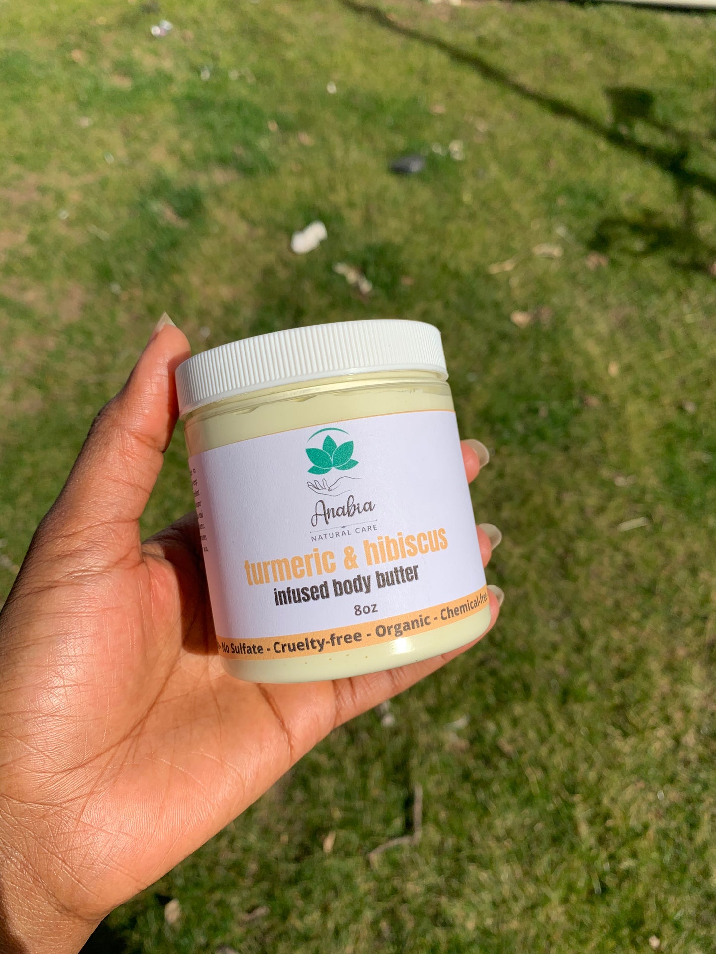 Turmeric & hibiscus infused body butter, 8oz